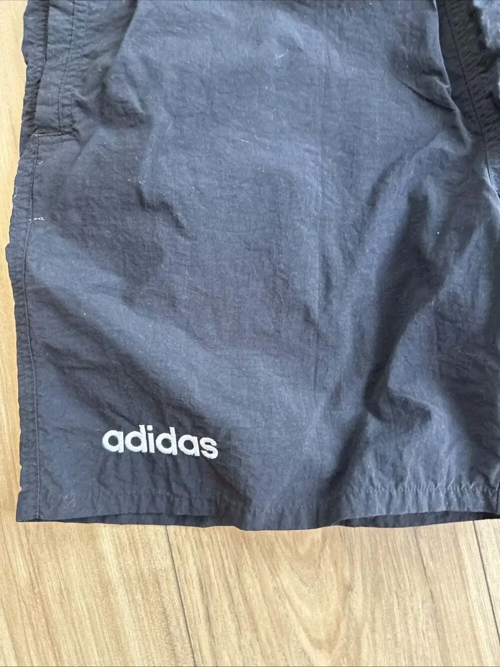 VTG Adidas Shorts Embroidered Big Trefoil 90s Unlined Athletic Black Sz L